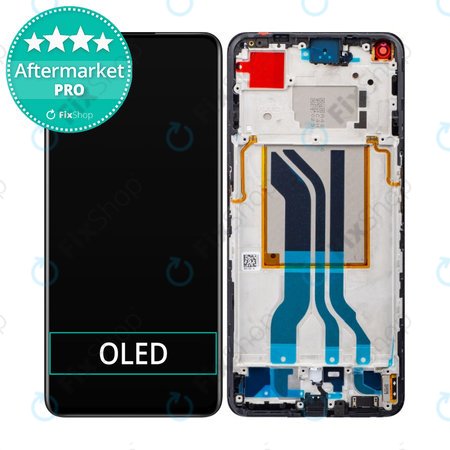 Realme GT 2 5G RMX3310 RMX3312 - LCD zaslon + zaslon osjetljiv na dodir + okvir (čelično crni) OLED