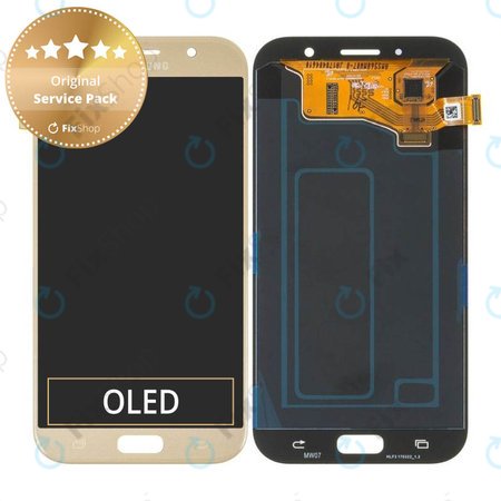 Samsung Galaxy A7 A720F (2017) - LCD zaslon + steklo na dotik (zlat pesek) - GH97-19723B, GH97-19811B Genuine Service Pack