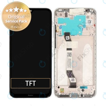 Xiaomi Redmi Note 8 - LCD zaslon + steklo na dotik + okvir (Moonlight White) - 5600040C3J00 Genuine Service Pack