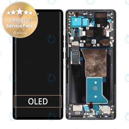 Motorola Edge 40 Pro - LCD zaslon + zaslon osjetljiv na dodir + okvir (Interstellar Black) - 5D68C21986 Genuine Service Pack