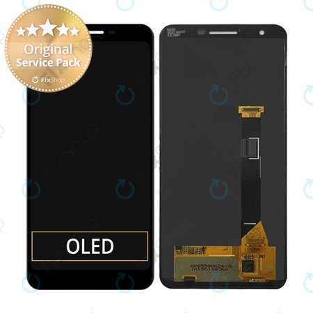 Google Pixel 3a - LCD zaslon + zaslon osjetljiv na dodir (samo crni) - 20GS4BW0001 Originalni servisni paket