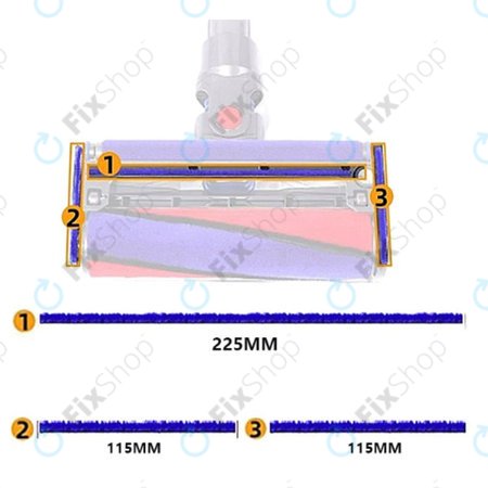 Dyson V-series - Mekane plišane trake