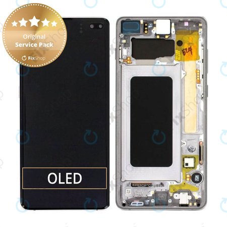 Samsung Galaxy S10 Plus G975F - LCD zaslon + zaslon osjetljiv na dodir + okvir (Prism Black) - GH82-18849A, GH82-18857A, GH82-18834A Originalni servisni paket