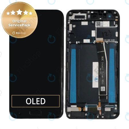 Asus Zenfone 4 ZE554KL - LCD zaslon + steklo na dotik + okvir (Midnight Black) - 90AZ01K1-R21000 Genuine Service Pack