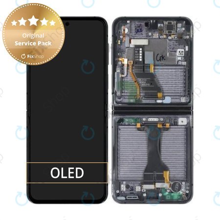 Samsung Galaxy Z Flip 5 F731B - LCD zaslon + zaslon osjetljiv na dodir + okvir (Graphite) - GH82-31827A Genuine Service Pack