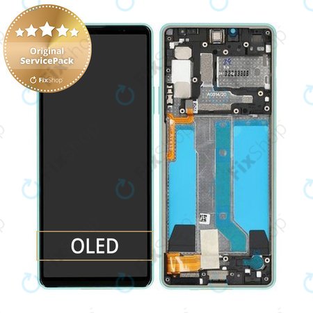 Sony Xperia 10 IV XQCC54 - LCD zaslon + zaslon osjetljiv na dodir + okvir (mint) - A5047175A Originalni servisni paket