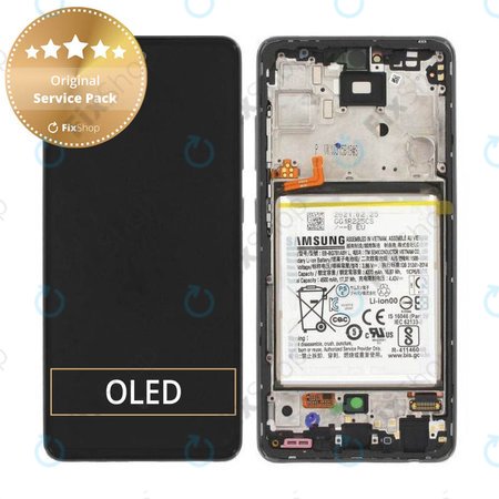 Samsung Galaxy A52 A525F, A526B - LCD zaslon + zaslon osjetljiv na dodir + okvir + baterija (Fantastična crna) - GH82-25229A, GH82-25230A Originalni servisni paket