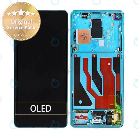 OnePlus 8 - LCD zaslon + steklo na dotik + okvir (Glacial Green) - 2011100173 Genuine Service Pack