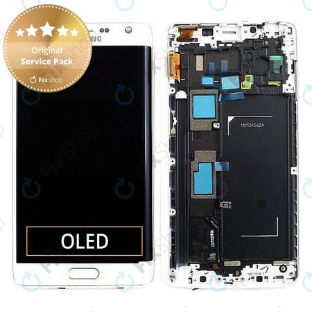 Samsung Galaxy Note Edge N915FY - LCD zaslon + zaslon osjetljiv na dodir + okvir (bijeli) - GH97-16636B Originalni servisni paket