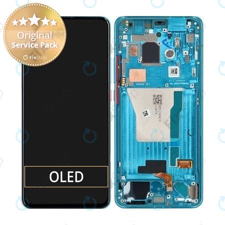 Xiaomi PocoPhone F2 Pro - LCD zaslon + steklo na dotik + okvir (Neon Blue) - 56000D0J1100 Genuine Service Pack