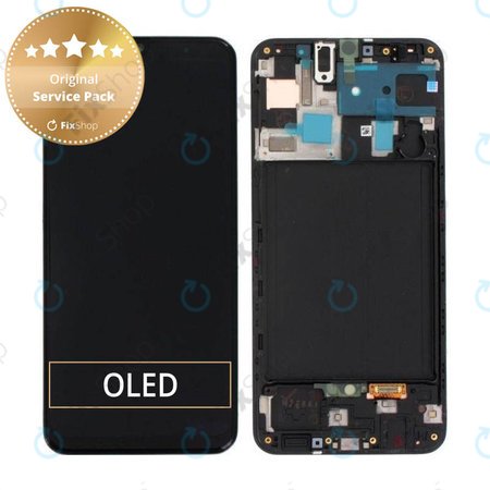 Samsung Galaxy A50 A505F - LCD zaslon + zaslon osjetljiv na dodir + okvir (crni) - GH82-19204A, GH82-19713A, GH82-19714A, GH82-19289A Originalni servisni paket