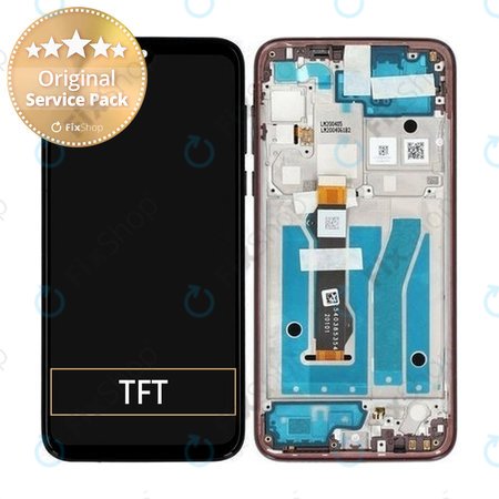 Motorola Moto G8 Plus - LCD zaslon + steklo na dotik + okvir (Dark Red) - 5D68C15529 Genuine Service Pack