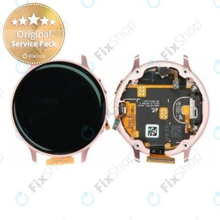 Samsung Galaxy Watch Active 2 44mm - LCD zaslon + steklo na dotik + okvir (roza zlato) - GH82-21125B Genuine Service Pack