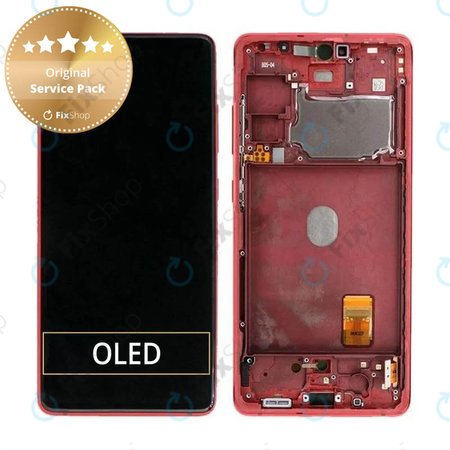 Samsung Galaxy S20 FE G780F - LCD zaslon + zaslon osjetljiv na dodir + okvir (Cloud Red) - GH82-24219E, GH82-31328E, GH82-31329E, GH82-24220E Originalni servisni paket