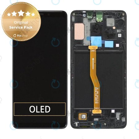 Samsung Galaxy A9 A920F (2018) - LCD zaslon + zaslon osjetljiv na dodir + okvir (Caviar Black) - GH82-18308A, GH82-18322A Originalni servisni paket