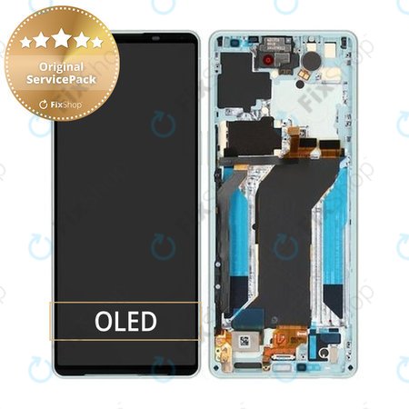 Sony Xperia 1 IV XQCT54 - LCD zaslon + steklo na dotik (White) - A5046145A Genuine Service Pack