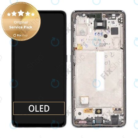 Samsung Galaxy A52s 5G A528B - LCD zaslon + zaslon osjetljiv na dodir + okvir (Fantastična crna) - GH82-26861A, GH82-26863A, GH82-26910A, GH82-26909A Originalni servisni paket