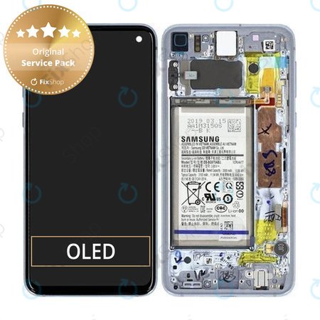 Samsung Galaxy S10e G970F - LCD zaslon + zaslon osjetljiv na dodir + okvir + baterija (Prism Blue) - GH82-18843C, GH82-18843A Originalni servisni paket