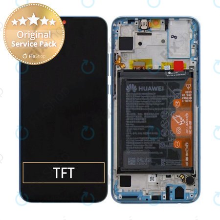 Huawei Honor 10 Lite - LCD zaslon + steklo na dotik + okvir + baterija (Sky Blue) - 02352HGU Genuine Service Pack