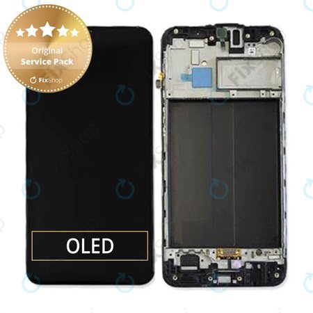 Samsung Galaxy M30 M305F - LCD zaslon + steklo na dotik + okvir (Black) - GH82-19347A, GH82-20624A Genuine Service Pack